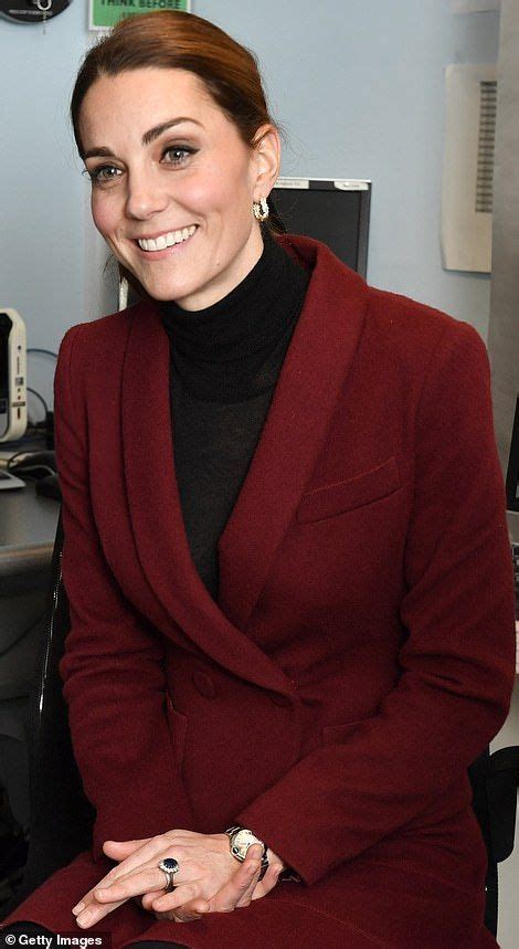 Kate Steps Out In A Recycled Burgundy Skirt Suit To Visit Ucl Queen