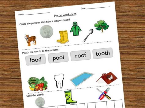 Differentiated Phonics Worksheet Long Oo Sound Teaching Resources