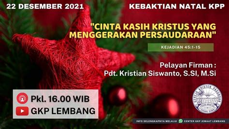 Kebaktian Natal Kaum Perempuan Gkp Jemaat Lembang Desember