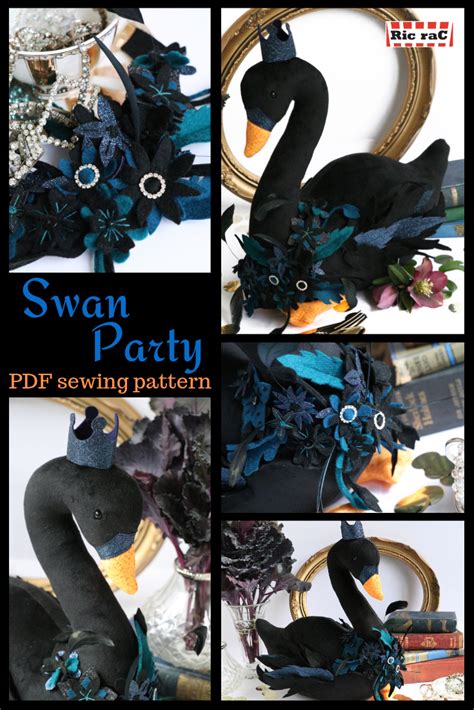 Swan Party Swan Plush Swan Sewing Pattern Black Swan Etsy Australia