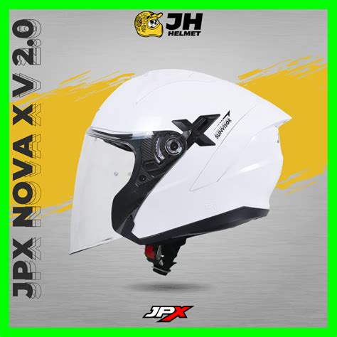 Jual Helm JPX Nova X V2 0 Solid Pearl White Glossy Helm Half Face