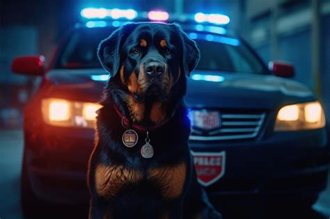 Premium Photo | K9 a dog of the rottweiler breed in glasses a police ...