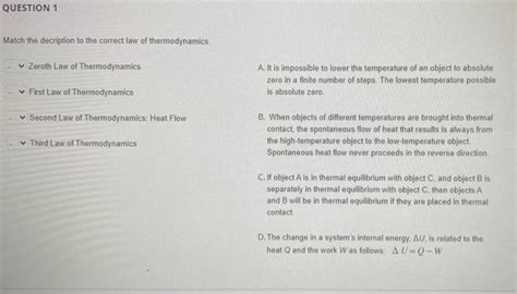 Solved Match The Decription To The Correct Law Of Chegg