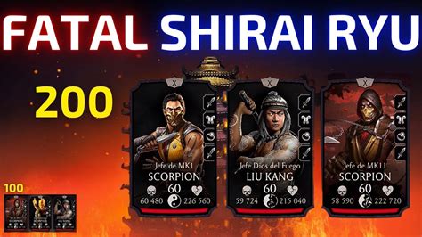 Torre Shirai Ryu FATAL 200 100 Mortal Kombat Mobile YouTube