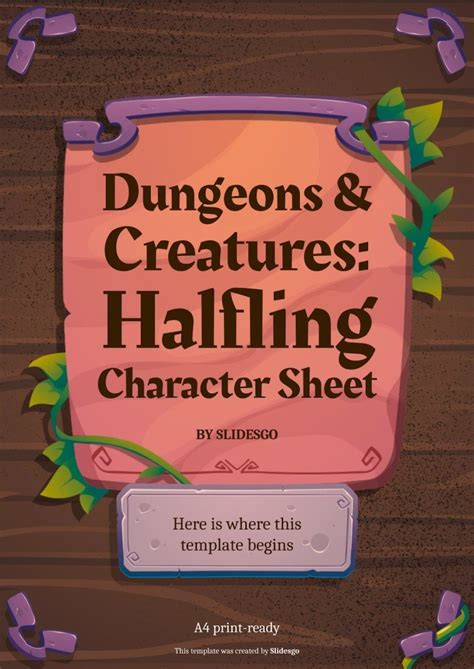 Dungeons and Creatures: Halfling Character Sheet