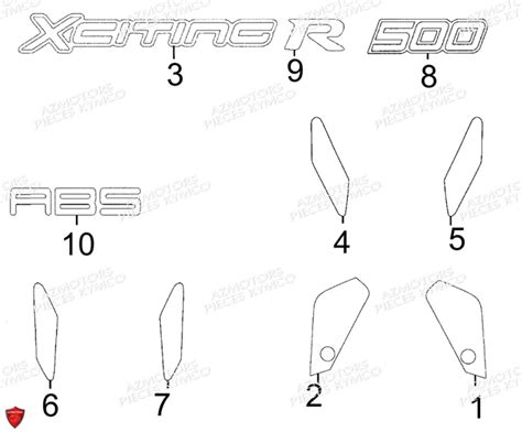 DECORS pièces KYMCO neuves Pièces XCITING 500 RI MMC ABS 4T EURO III