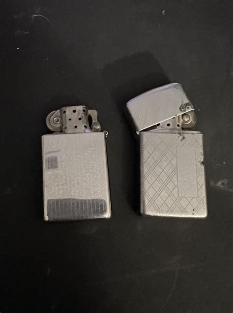 Vintage Silver Tone Zippo Lighters Monogramed Parts 1950s 1960s Lot 2