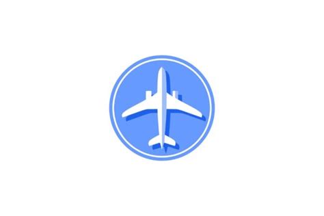 Airplane Logo. Blue Background Logo Graphic by Looppoes · Creative Fabrica