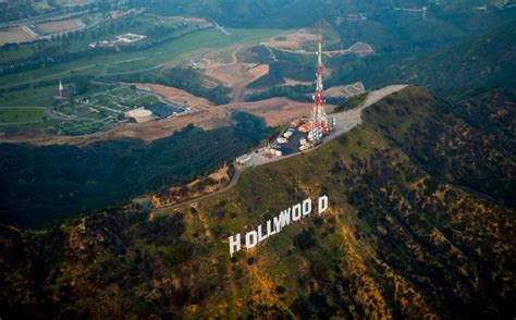 Los Angeles Aus Der Vogelperspektive Wahrzeichen Hollywood Sign