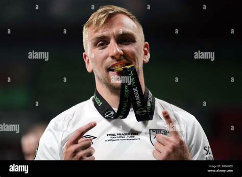 West Ham United S Jarrod Bowen Celebrates His Sides Victory Following