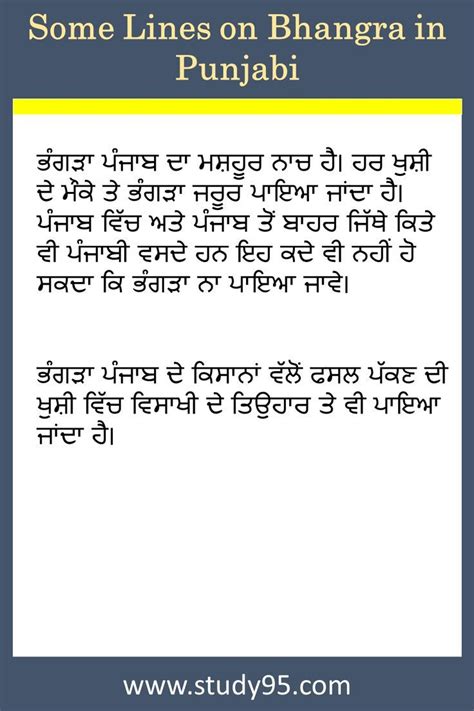 Some Lines On Bhangra In Punjabi