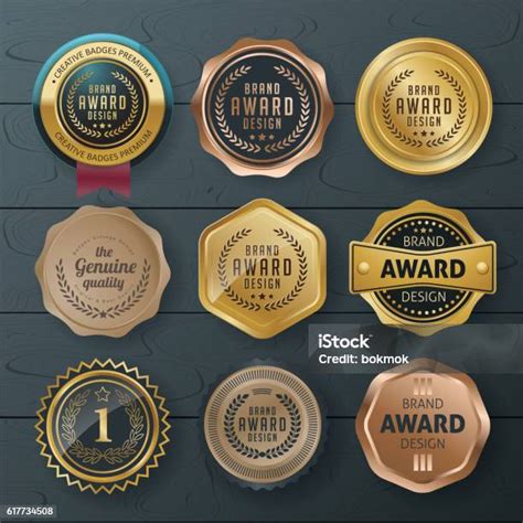 badges  stock illustration  image  badge brown