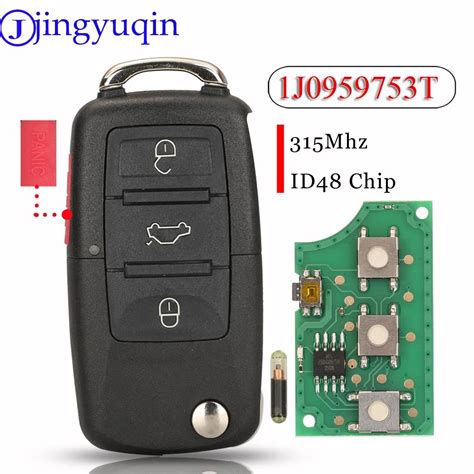 Jingyuqin 1J0959753T Smart Remote Car Key 315Mhz ID48สำหรบ VW