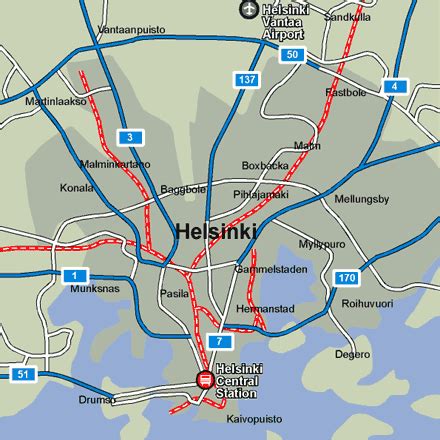 Helsinki Rail Maps and Stations from European Rail Guide