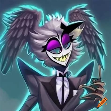 Hazbin Hotel Original Character Beautiful Handsome Harpy In A Stylish Suit On Craiyon