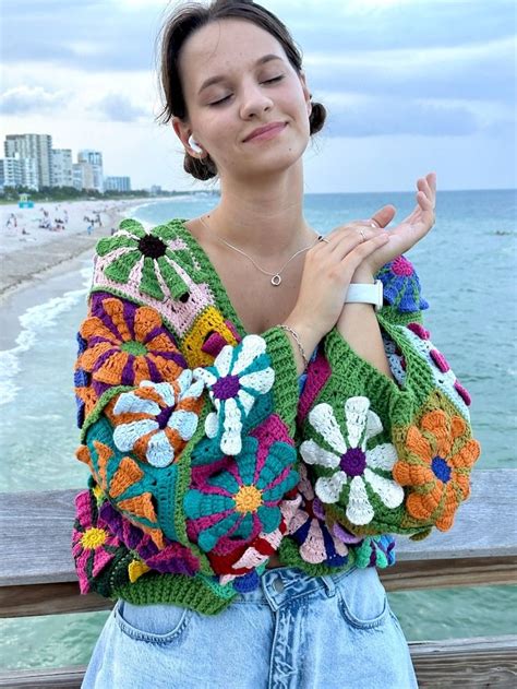 Crochet A Radiant Daisy Sweater Designed By Tania Skalozub Knithacker