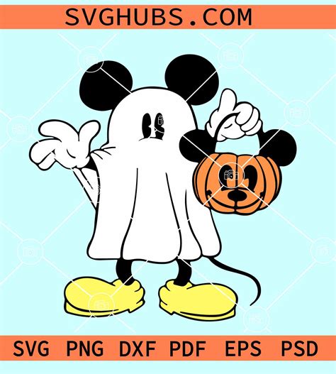 Mickey Mouse Ghost SVG Mickey Halloween Pumpkin SVG Mickey Halloween