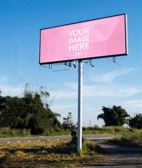 Large Outdoor Billboard On The Side Of A Road Mockup Generator