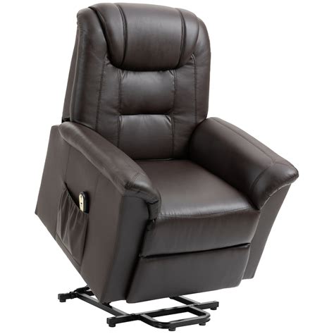 Homcom Power Lift Recliner For Elderly W Remote Control Brown The