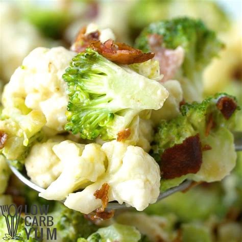 Amish Broccoli Cauliflower Salad Low Carb Salad Low Carb Side Dishes