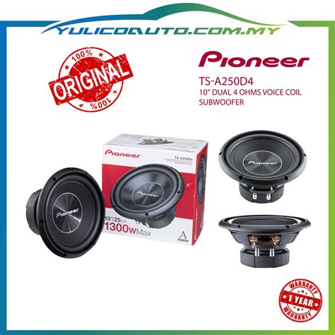 Buy Pioneer Ts A250d4 10 25cm A Series Dvc Subwoofer 1300w At 4 Ohm