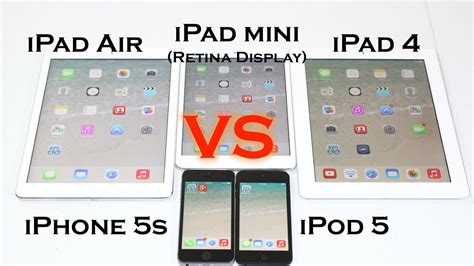 Ipad Air Vs Ipad Mini Retina Display Vs Ipad 4 Vs Iphone 5s Vs