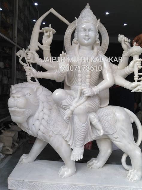 White Marble Durga Mata Statue For Worship Size Feet At Rs