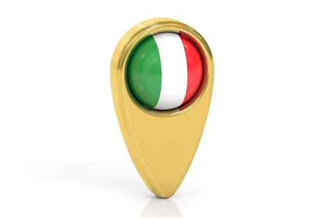 Puntero De Mapa Con Bandera De Italia Renderizado D Foto Premium