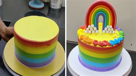 Beautiful Rainbow Cake Design Yummy Cake Decoration Fondant Rainbow Cake Youtube