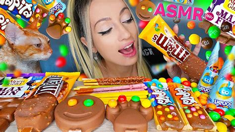 Asmr Eating Chocolate Ice Cream Mandms 초콜릿 디저트 디저트 Pocky Candy Bars