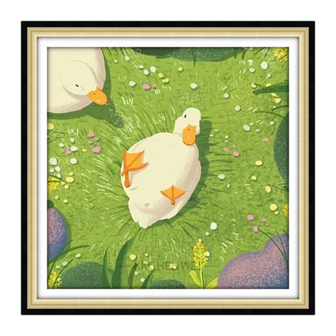 Ks Diamond Painting Duck Cartoon Painting Anime Style Home Decoration