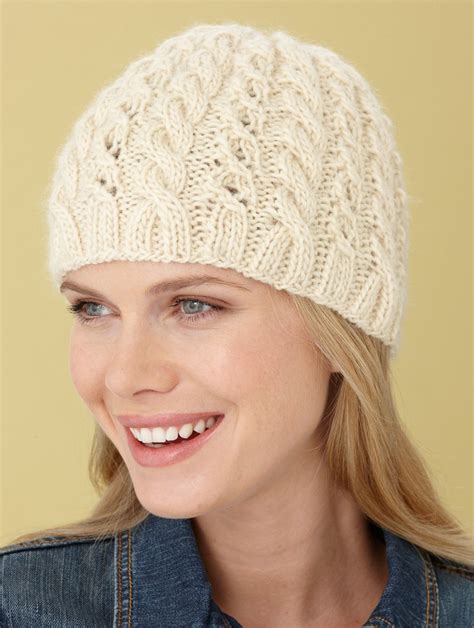 Knit This Classic Cabled Hat With Just Ball Of Lb Collection Pure