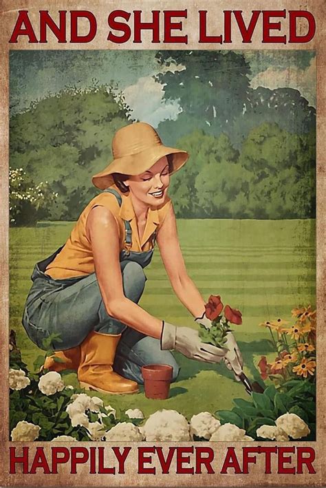 A Woman Is Gardening And She Lived Happily Ever After Poster Print On