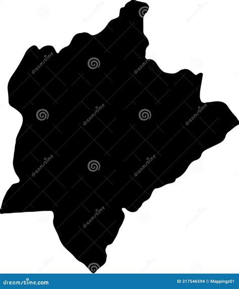 Kasungu Malawi Silhouette Map With Transparent Background Vector