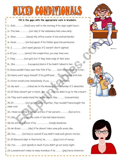 Mixed Conditionals Esl Worksheet By Mariaah