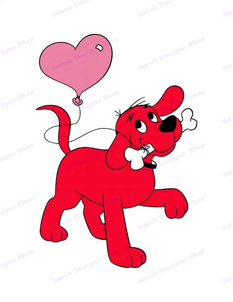 Clifford The Big Red Dog With Balloon Svg Svg Dxf Cricut Etsy