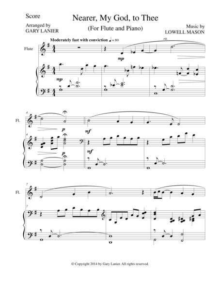 Nearer My God To Thee Flute Piano And Flute Part Sheet Music