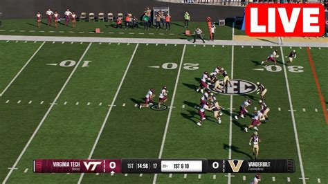 Ncaaf Live Virginia Tech Hokies Vs Vanderbilt Commodores Week Full