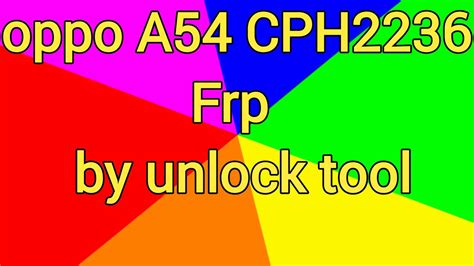 Oppo A Cph Factory Reset And Frp Remove By Unlock Tool Youtube