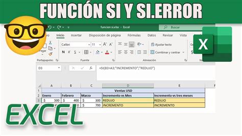 Función SI y SI ERROR en EXCEL conviertete en un pro en EXCEL YouTube