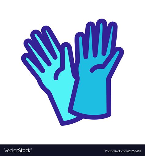 Rubber Gloves Icon Isolated Contour Symbol Vector Image