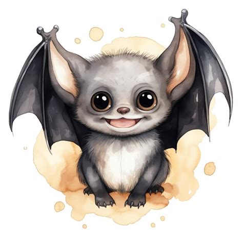 Premium AI Image Halloween Cute Bat Watercolor Illustration Halloween