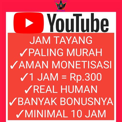 Jual JASA JAM TAYANG VIEWS MONETISASI YOUTUBE BEBAS PILIH BERAPA JAM