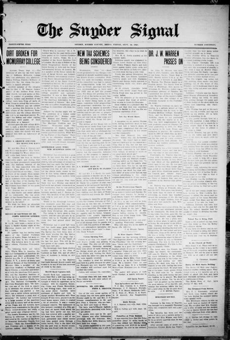 The Snyder Signal. (Snyder, Tex.), Vol. THIRTY-FIFTH YEAR, No. FOURTEEN ...