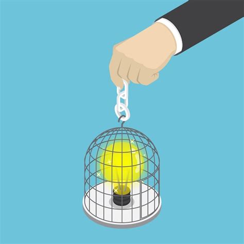 Premium Vector Flat 3d Isometric Businessman Hand Holding Birdcage