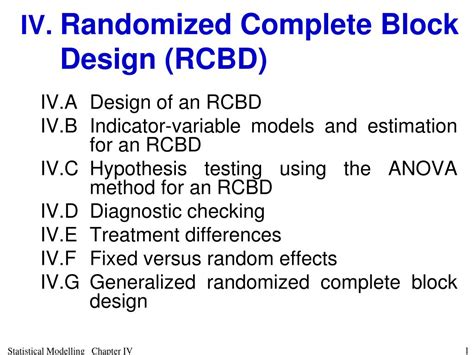 Ppt Iv Randomized Complete Block Design Rcbd Powerpoint