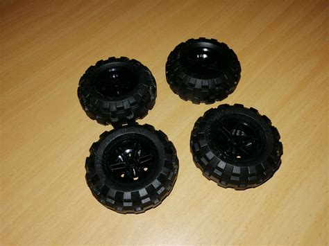 LEGO Technic 4 X Reifen 56 X 26 Schwarze Felge Technik Sammlung