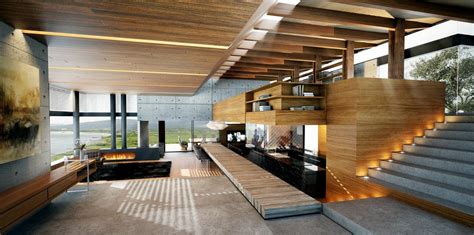 Modern wood and concrete interior | Interior Design Ideas | Wood interior design, Concrete ...