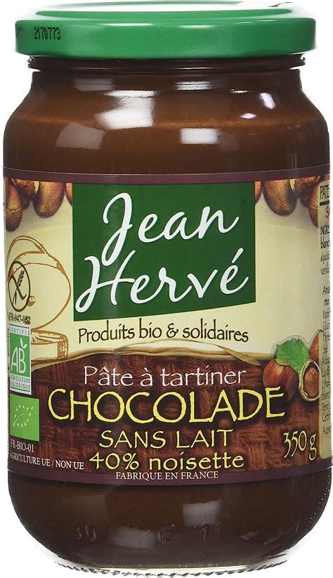 Jean Herv Pte Tartiner Bio Chocolade Sans Lait G Lot De