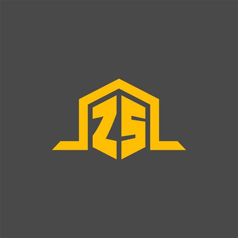 Zs Monogram Initial Logo With Hexagon Style Design Vector Art